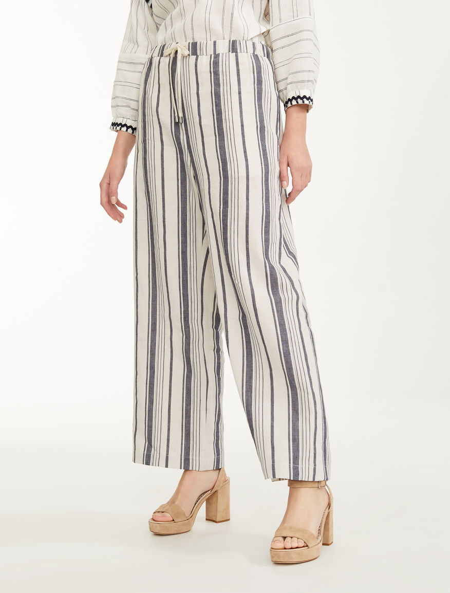 Trousers in cotton and linen satin Weekend Maxmara Trousers in cotton and linen satin Weekend Maxmara