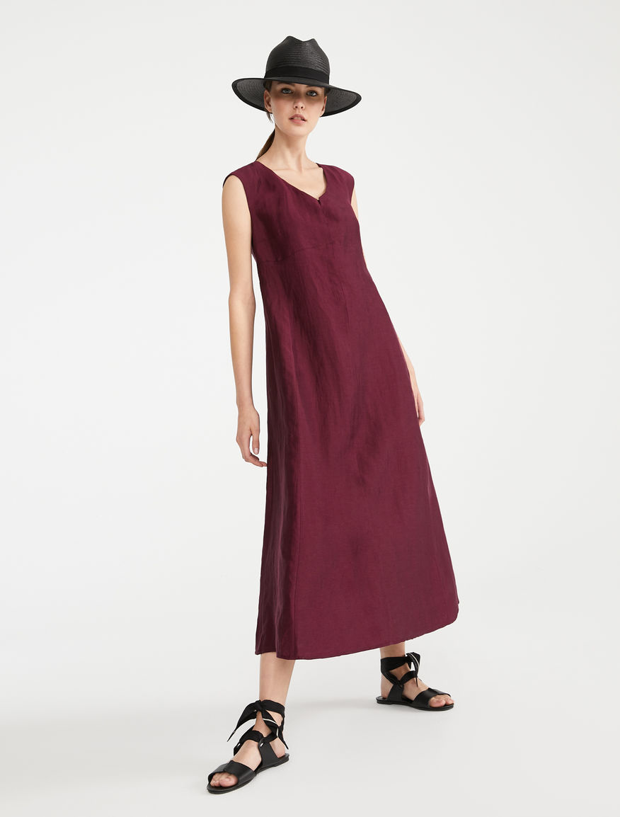 Dress in silk and linen satin Weekend Maxmara Dress in silk and linen satin Weekend Maxmara