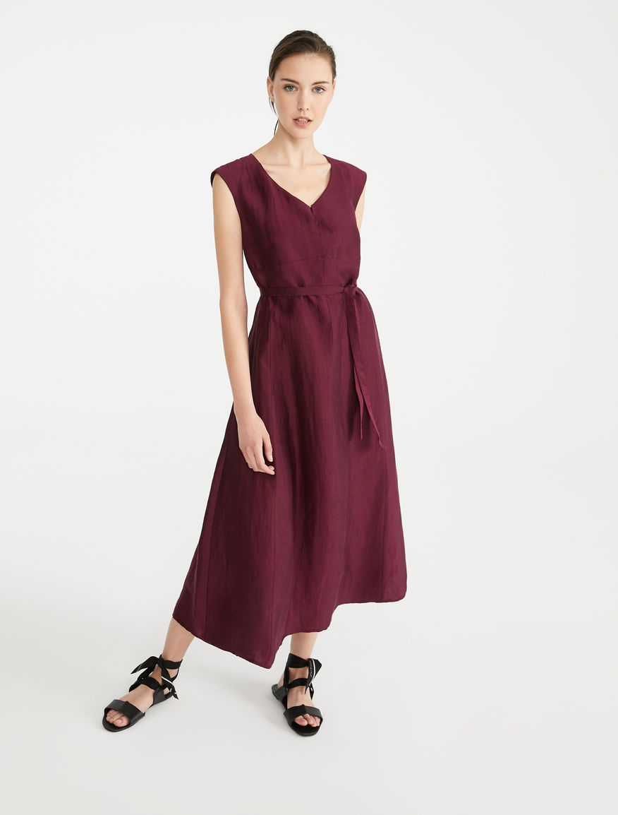 Dress in silk and linen satin Weekend Maxmara Dress in silk and linen satin Weekend Maxmara