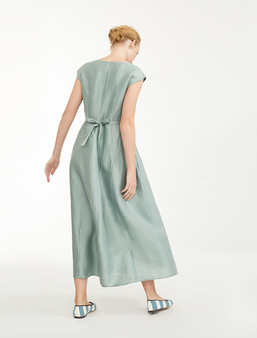 Dress in silk and linen satin Weekend Maxmara Dress in silk and linen satin Weekend Maxmara