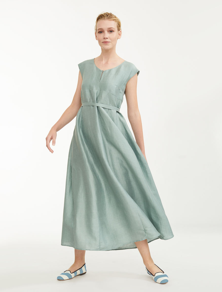 Dress in silk and linen satin Weekend Maxmara Dress in silk and linen satin Weekend Maxmara