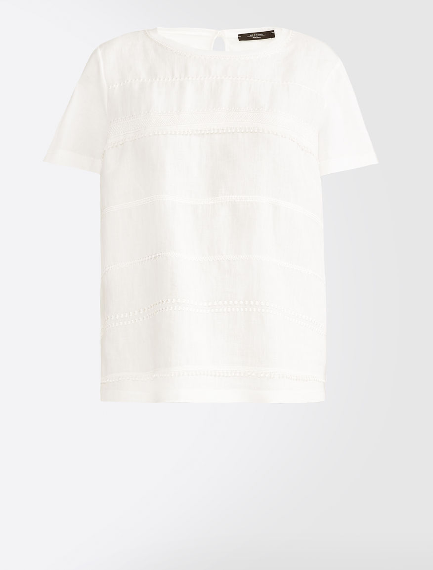 Embroidered linen T-shirt Weekend Maxmara Embroidered linen T-shirt Weekend Maxmara