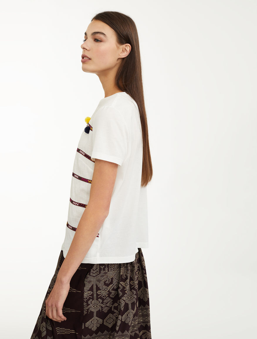 Embroidered linen T-shirt Weekend Maxmara Embroidered linen T-shirt Weekend Maxmara