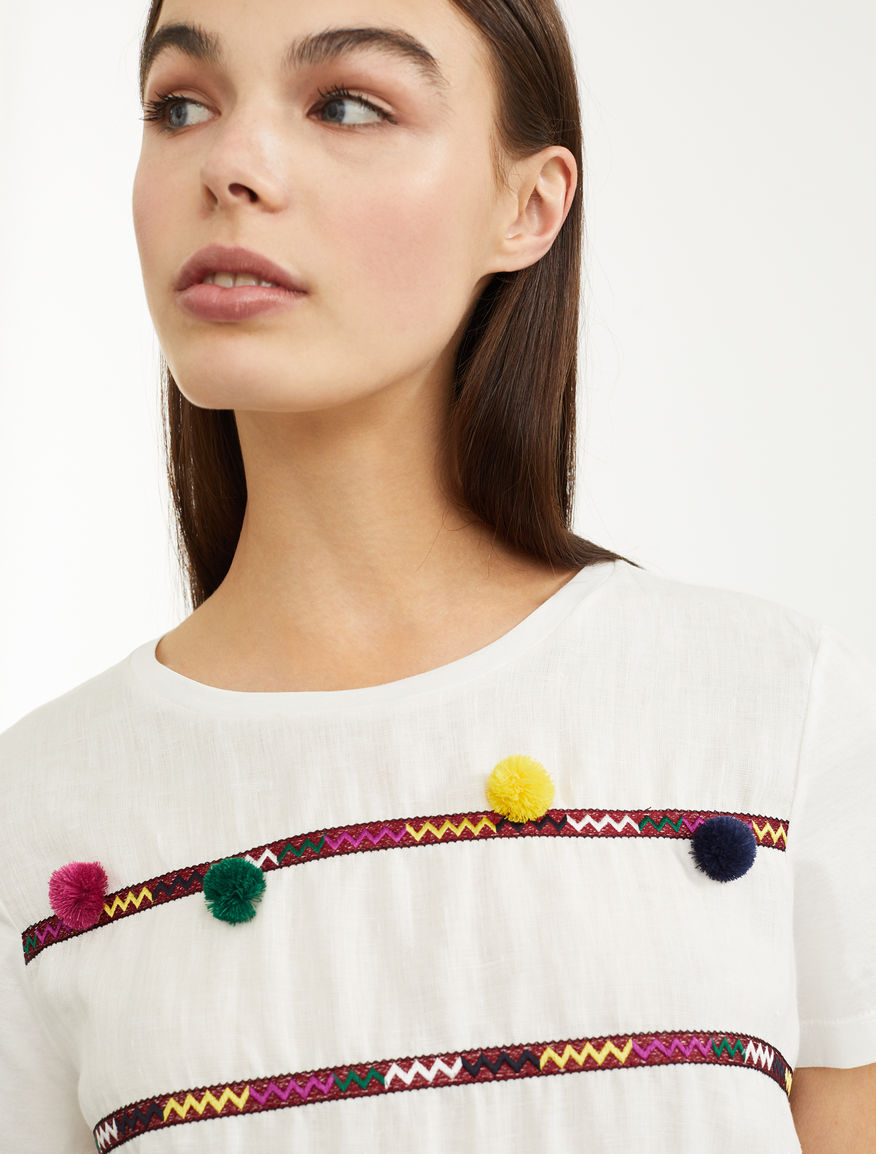 Embroidered linen T-shirt Weekend Maxmara Embroidered linen T-shirt Weekend Maxmara