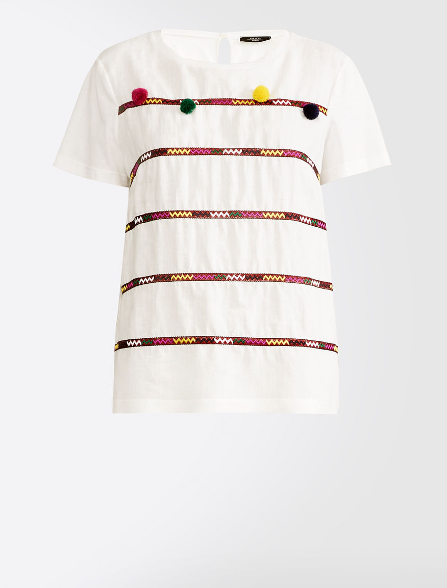 Embroidered linen T-shirt Weekend Maxmara Embroidered linen T-shirt Weekend Maxmara