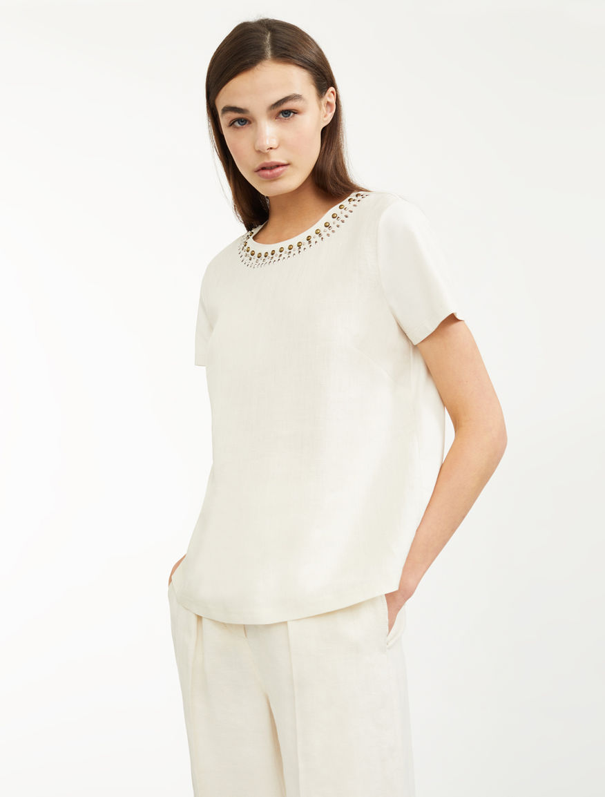 Cotton and linen T-shirt Weekend Maxmara Cotton and linen T-shirt Weekend Maxmara
